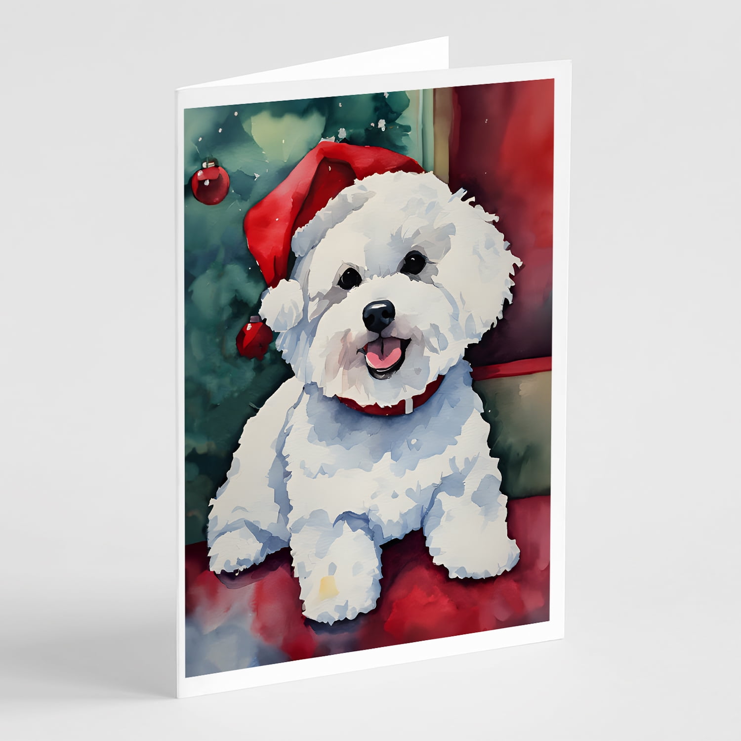 Bichon Frise Christmas Greeting Cards Pack of 8 7 in x 5 in - Walmart.com