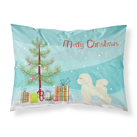 Bichon Frise Christmas Tree Fabric Standard Pillowcase