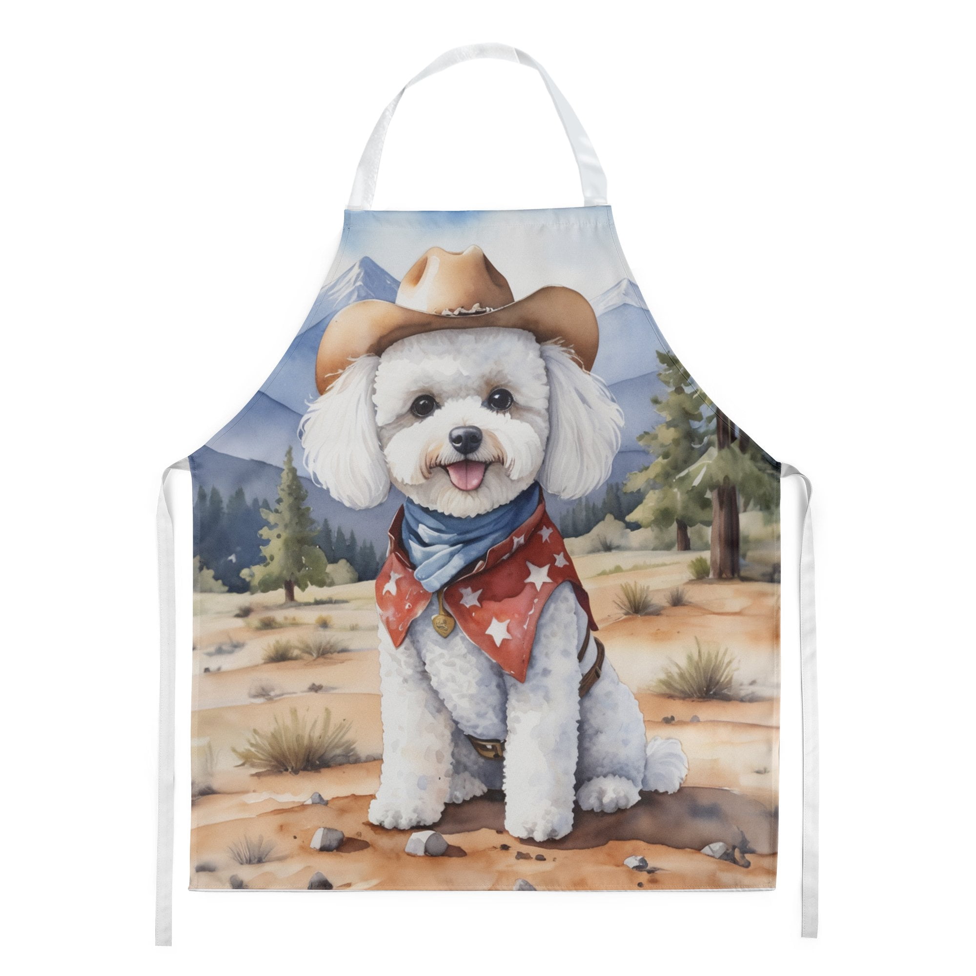 Bichon Frise Cowboy Welcome Apron 27 in x 30 in