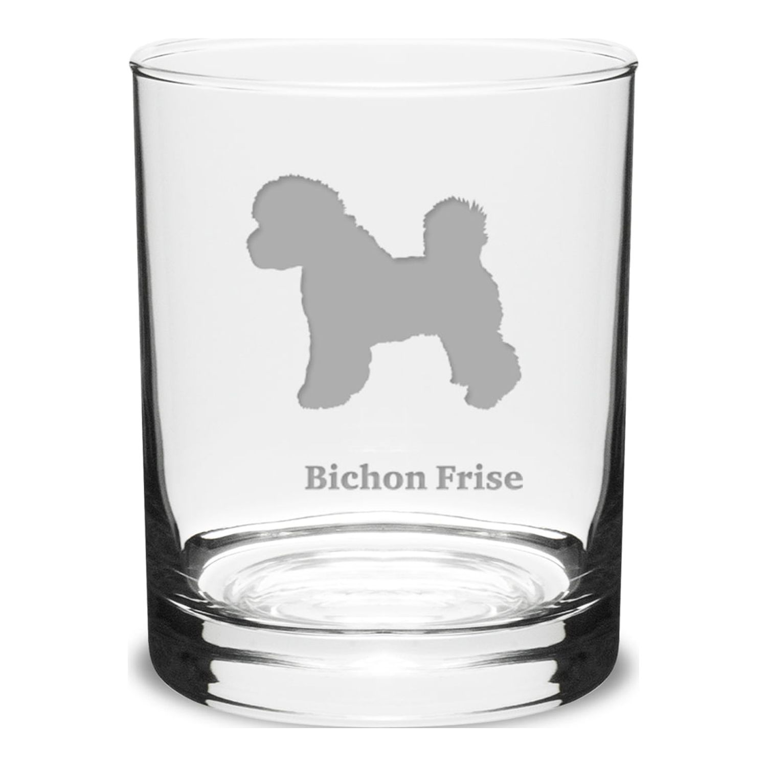 Bichon Frise Deep Etched 14 oz Classic Double Old Fashion Glass ...