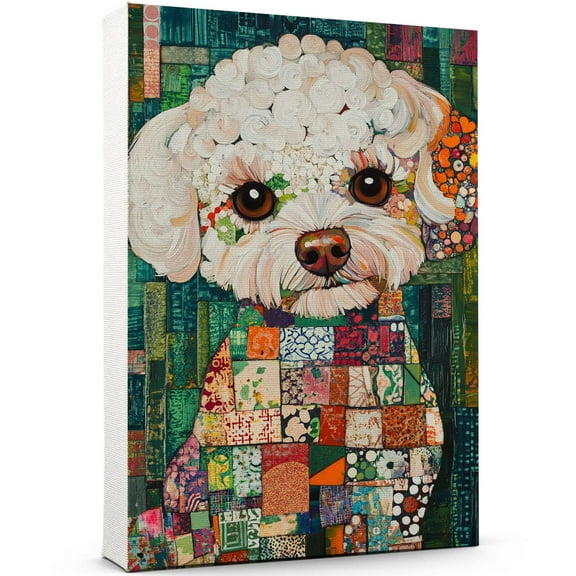 Bichon Frise Dog Art Print Poster, Wall art Painting Decor, Abstract Funny Dog Canvas Wall Art for living Room Bedroom Decor, UnFramed Art Print Poster 556CA39