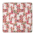 thumbnail image 1 of Bichon Frise Dog and Pioneer Flower Square Fitted Tablecloth with Elastic Edge,Square Table Cover,Washable Elastic Table Cover for Home Kitchen Party Decor 34"x34", 1 of 6