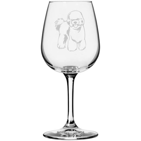 Bichon Frise Dog Themed Etched 12.75oz Libbey Wine Glass