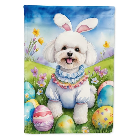 Bichon Frise Easter Egg Hunt House Flag