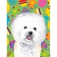 thumbnail image 1 of Bichon Frise Easter Eggtravaganza House Size Canvas Flag, 1 of 1