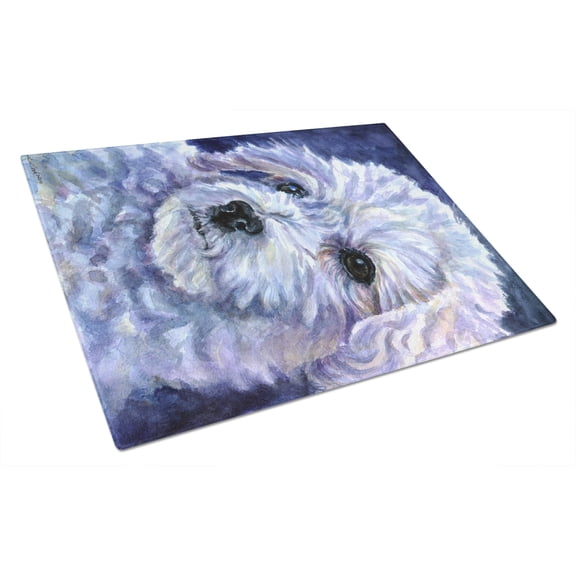 Bichon Frise Glass Cutting Board Large