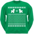 thumbnail image 1 of Bichon Frise Green Adult Ugly Christmas Sweater Crew Neck Sweatshirt, 1 of 1