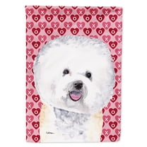 Bichon Frise Hearts Love and Valentine's Day Portrait Garden Flag