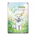 thumbnail image 1 of Bichon Frise Hello Spring Time Flower Floral Nature Vertical Metal Aluminum Sign Bichons Dog Lovers Gifts Idea Wall Art Home Decor - 02031, 1 of 5