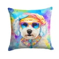 thumbnail image 1 of Bichon Frise Hippie Dawg Throw Pillow, 1 of 2