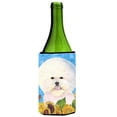 thumbnail image 1 of Bichon Frise In Summer Flowers Wine bottle sleeve Hugger - 24 oz., 1 of 1