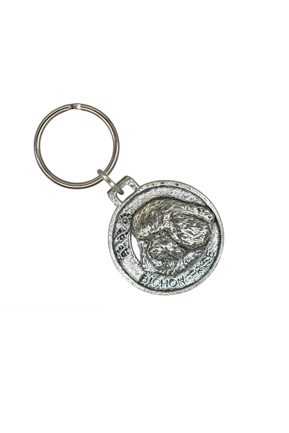 Bichon Frise Keychain, D026KC, 1 1/2 Inch, Dog Breed, Fluffy, Metal, Pet, Gift, Handcrafted in the USA, Diverse Canine Designs Available, 100% American Made