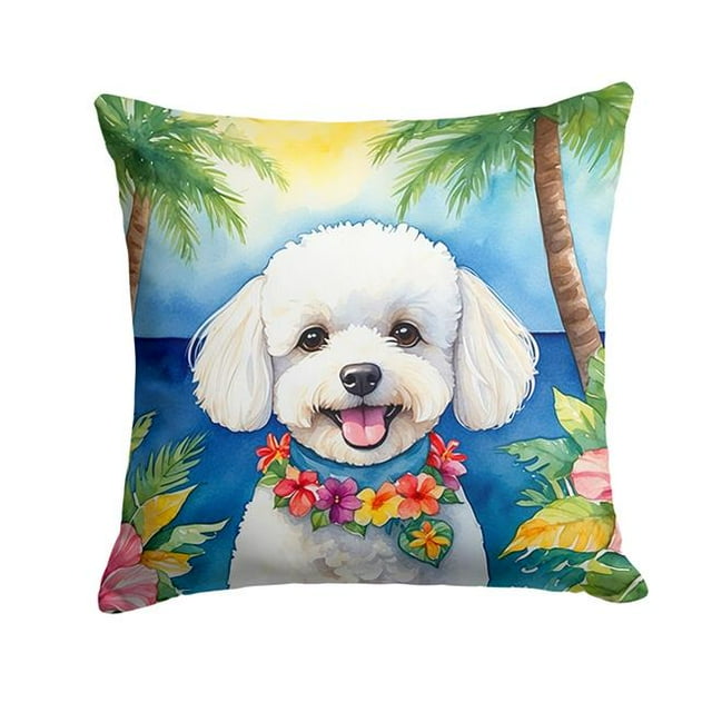 Bichon Frise Luau Throw Pillow 18 in x 18 in