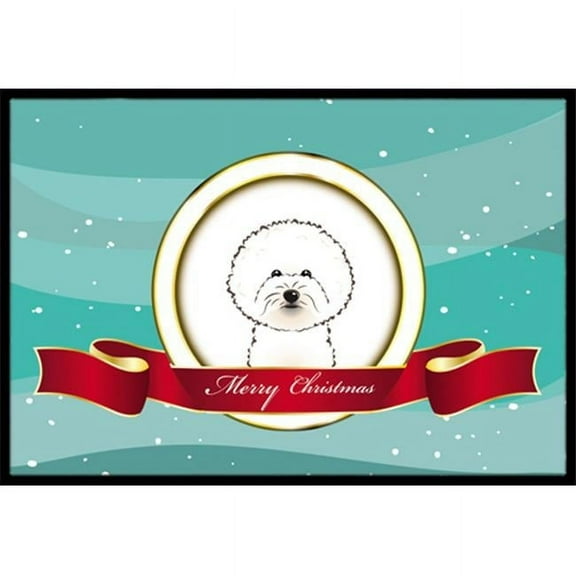 Bichon Frise Merry Christmas Indoor & Outdoor Mat, 18 x 27 in.