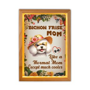 Bichon Frise Mom Like a Normal Mom Except Much Cooler Happy Mother's Day Acrylic Plaque with Wood Photo Frame Box Bichons Dog Lovers Gifts Idea Light Box - 02004
