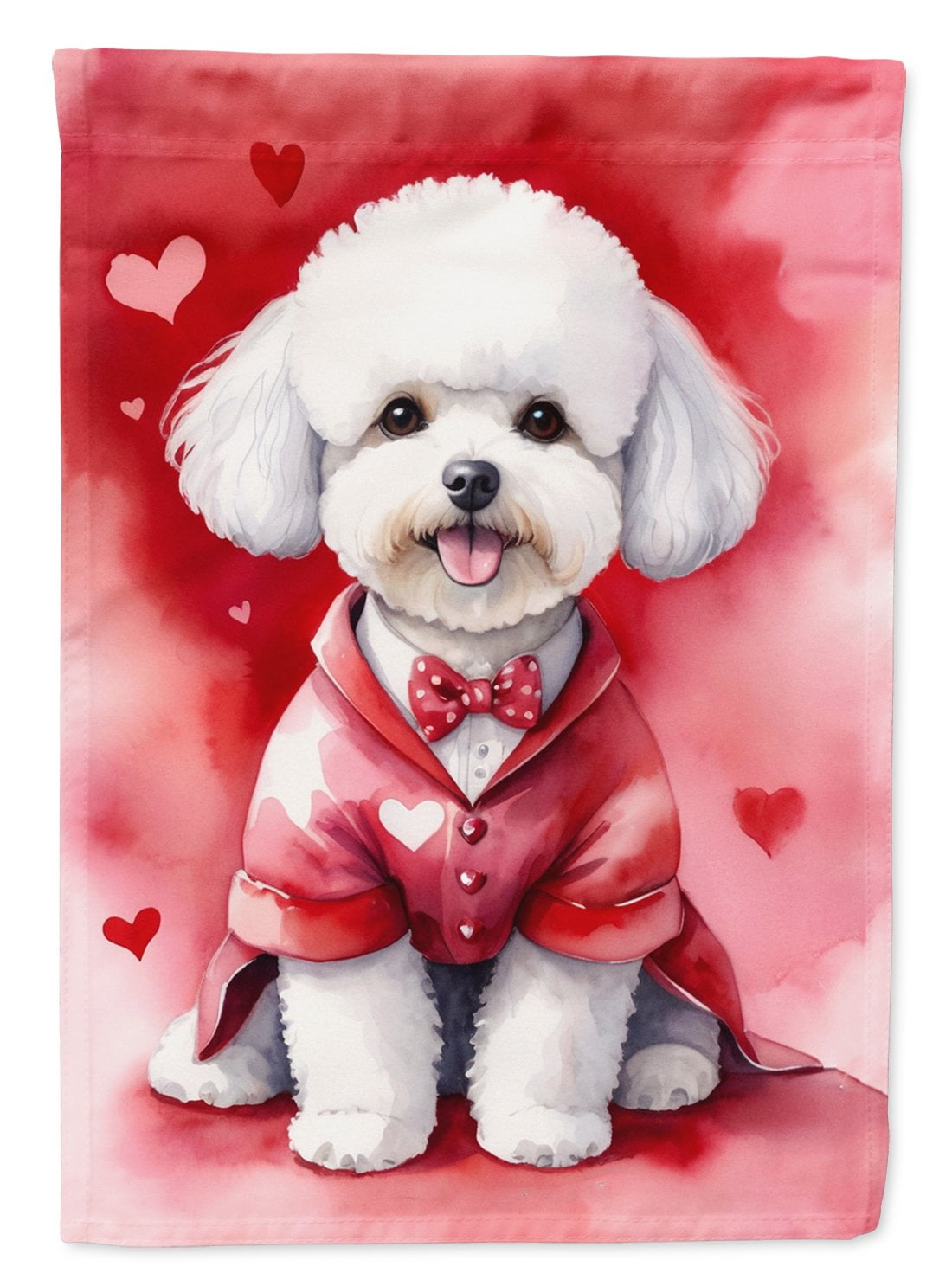 Bichon Frise My Valentine House Flag 28 in x 40 in