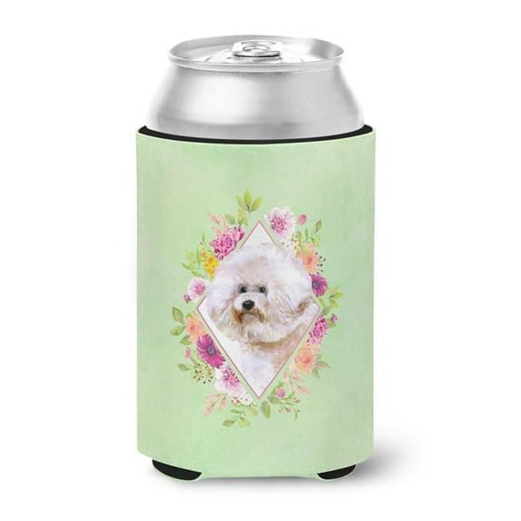 Bichon Frise No.1 Green Flowers Can or Bottle Hugger