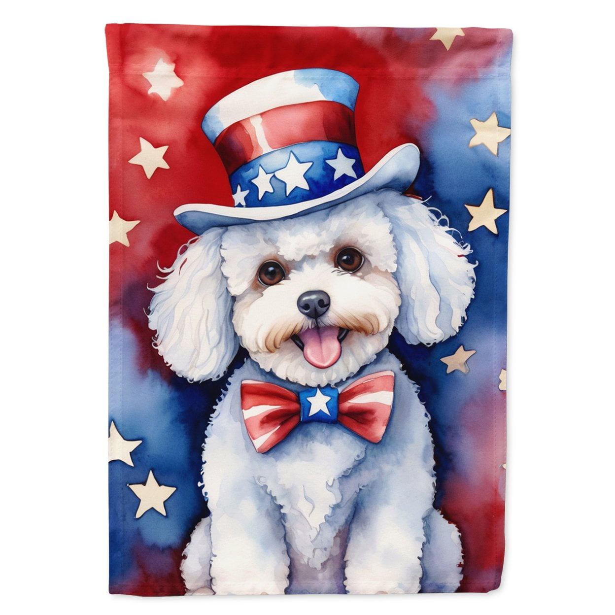 Bichon Frise Patriotic Garden Flag 11.25 in x 15.5 in