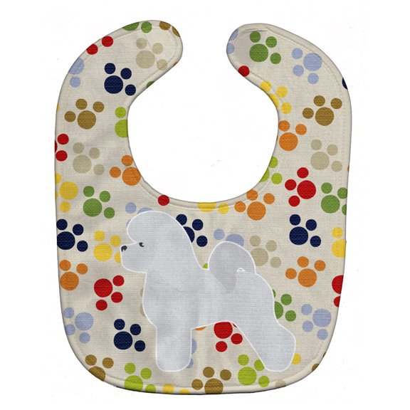 Bichon Frise Pawprints Baby Bib