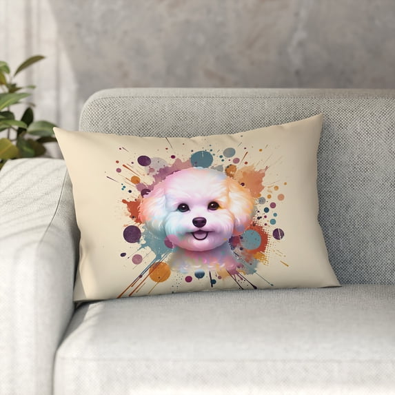 Bichon Frise Portrait Watercolor Vintage Retro Styles Pillowcase Double Sided Bichons Dog Lovers Gifts Idea Pillow Case Covers - 00001