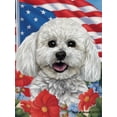 thumbnail image 1 of Bichon Frise Show Cut - Best of Breed All-American Patriotic I House Flag, 1 of 1