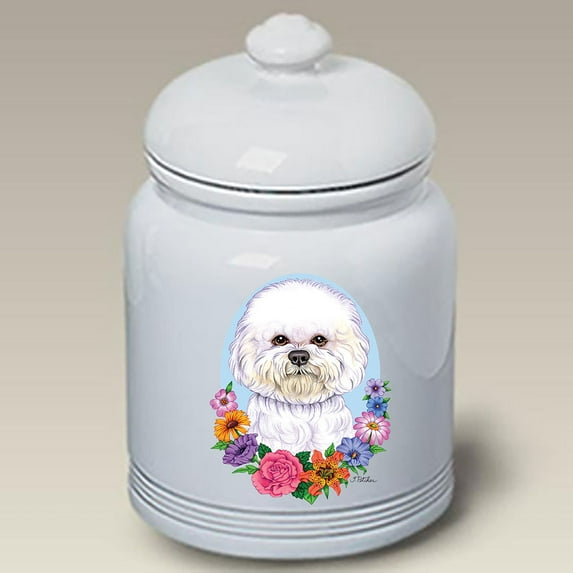 Bichon Frise Show Cut - Best of Breed Ceramic Doggie Treat Jar