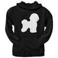 thumbnail image 1 of Bichon Frise Silhouette Black Adult Hoodie, 1 of 1