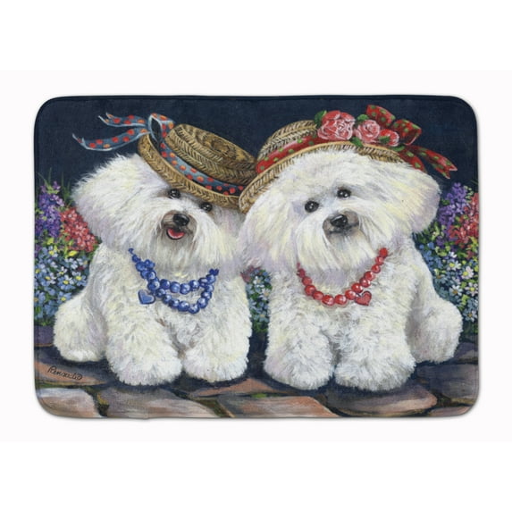 Bichon Frise Sisters Machine Washable Memory Foam Mat