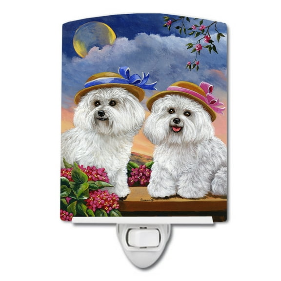 Bichon Frise Soulmates Ceramic Night Light
