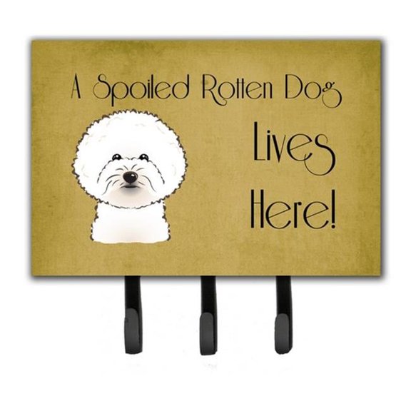 Bichon Frise Spoiled Dog Lives Here Leash & Key Holder