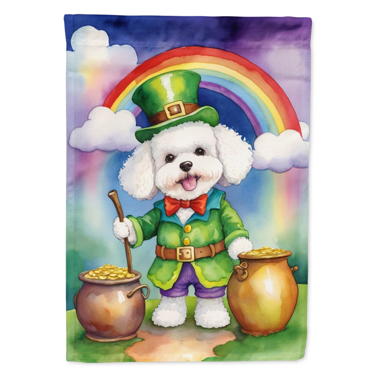 Bichon Frise St Patrick's Day Garden Flag 11.25 in x 15.5 in