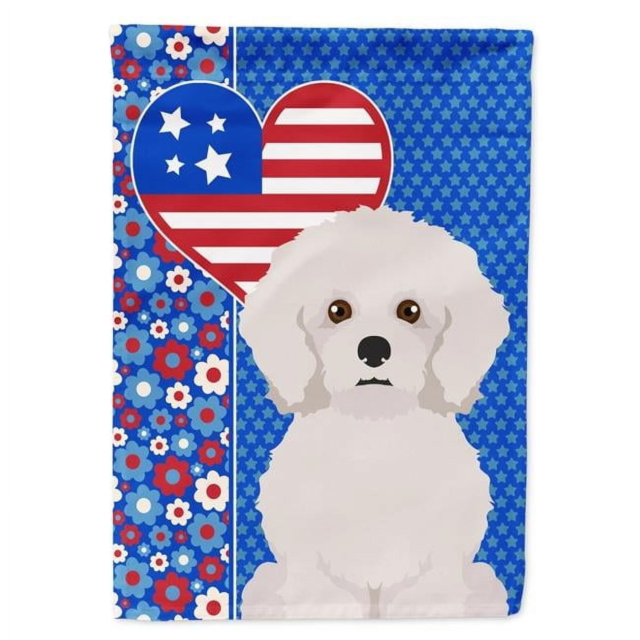Bichon Frise USA American Flag Garden Size 11.25 in x 15.5 in
