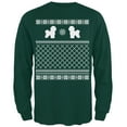 thumbnail image 1 of Bichon Frise Ugly Christmas Sweater Forest Adult Long Sleeve T-Shirt, 1 of 1