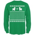 thumbnail image 1 of Bichon Frise Ugly Christmas Sweater Irish Green Adult Long Sleeve T-Shirt, 1 of 1