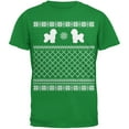 thumbnail image 1 of Bichon Frise Ugly Christmas Sweater Irish Green Adult T-Shirt, 1 of 1