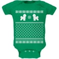 thumbnail image 1 of Bichon Frise Ugly Christmas Sweater Kelly Green Soft Baby One Piece - 3 month, 1 of 1
