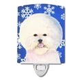 thumbnail image 1 of Bichon Frise Winter Snowflakes Holiday Ceramic Night Light, 1 of 2