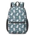 thumbnail image 1 of Bichon Frise and Dog Paw Print 17" School Backpacks for Teens,Waterproof Oxford Fabric,S-Shape Padded Straps for School,Travel,Hiking,Camping, 1 of 6