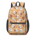 thumbnail image 1 of Bichon Frise and Floral Pink Pattern 17" Waterproof Oxford School Backpacks for Teens, S-Shape Padded Straps, for School, Travel, Hiking, Camping, 1 of 5