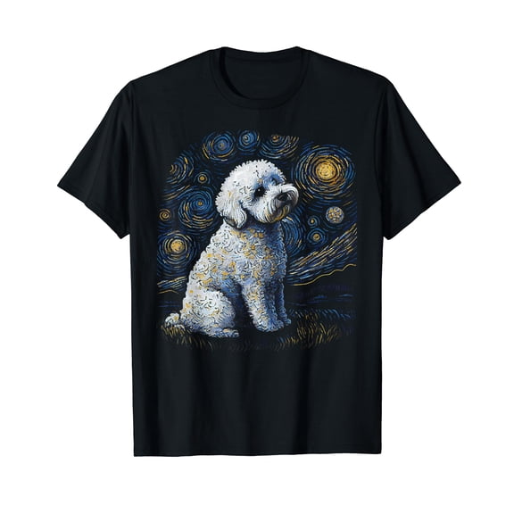 Bichons Frise Dog Starry Night Dogs Lover Gifts Graphic T-Shirt