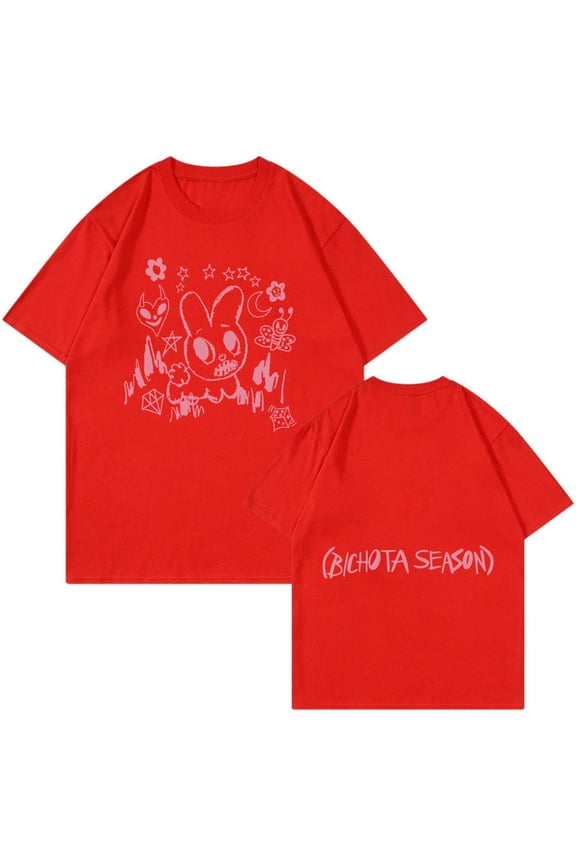 Bichota Season Bunny T-shirt Manana Sear Bonito Tour 2023 Merch Crewneck Short Sleeve Tee