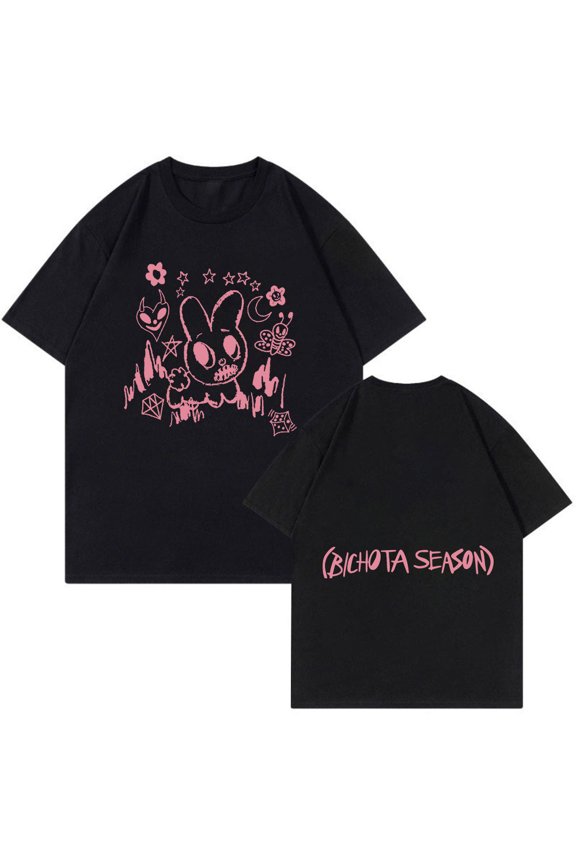 Bichota Season Bunny T-shirt Manana Sear Bonito Tour 2023 Merch Crewneck Short Sleeve Tee