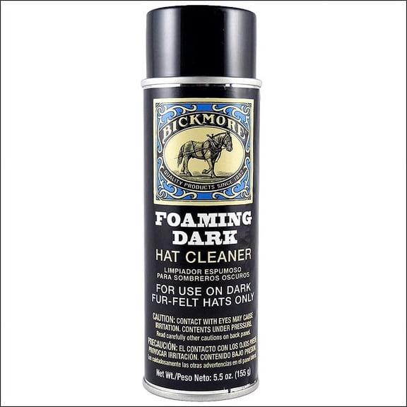 Bickmore Foaming Dark Hat Cleaner | Remove Dirt, Dust, Fingerprints & Sweat Stains - Great for Fur - Felt Cowboy Hats, Baseball Hats, Fedoras, Sun Hats & More