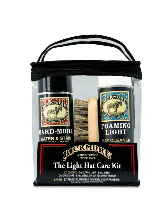 Foaming Light Hat Cleaner Kit - Remove Dirt, Dust, Fingerprints & Sweat Stains - Great for Fur - Felt Cowboy Hats, Baseball Hats, Fedoras, Sun Hats & More