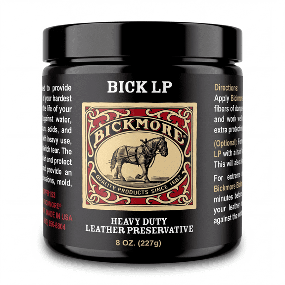 Bickmore Leather Conditioner, Scratch Repair Bick LP 8oz - Heavy Duty LP Leather Preservative | Leather Protector, Softener and Restorer Balm for Dry, Cracked, and Scratched Leather | Made in USA