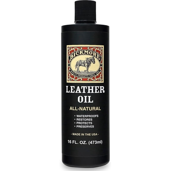 Bickmore Leather Oil Leather Conditioner 16oz | Waterproofs, Protects, and Restores Boots, Jackets, Auto, Furniture, and All Leather Goods | Made in The USA