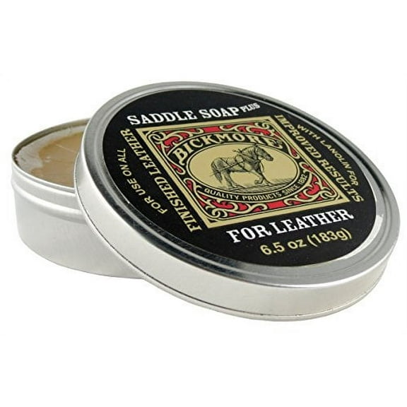 Bickmore Saddle Soap Plus - 2.8oz - Leather Cleaner & Conditioner with Lanolin - Restorer, Moisturizer, and Protector