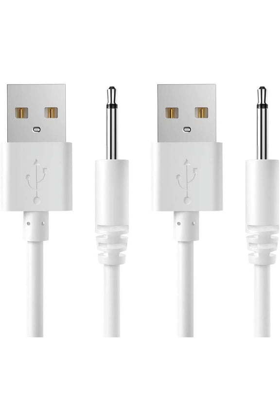 2.7Ft USB DC Charging Cable 2.5mm Copper Durable Fast Charging Replacement Cable - 2 Pack