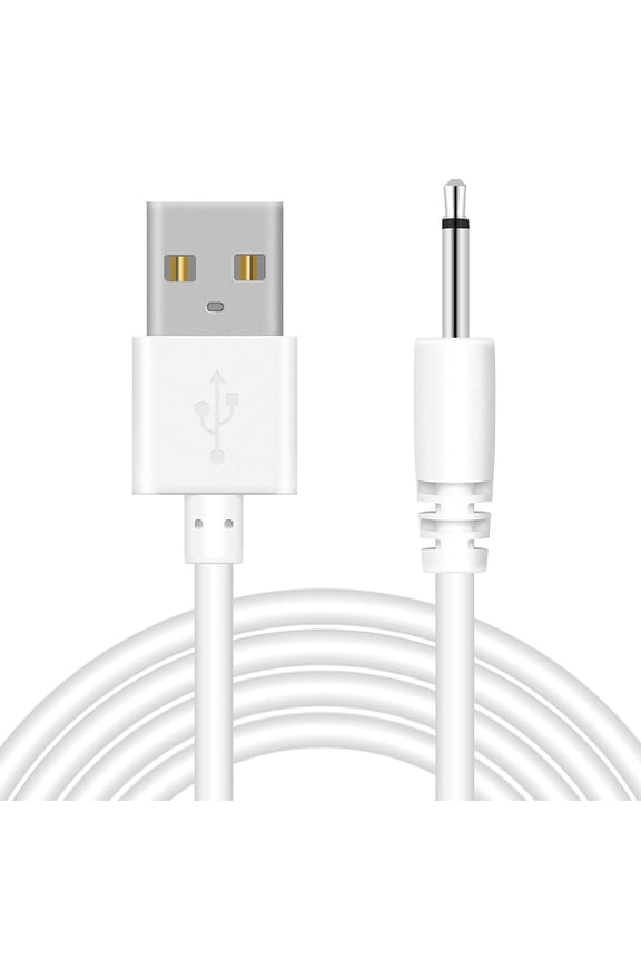 2.7Ft USB DC Charging Cable 2.5mm DC Charger Cord Fast Charging Replacement Cable - White
