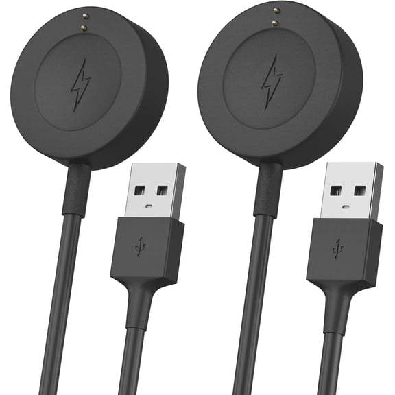 Bicmice 2-Pack Charger for Fossil Gen 6 Gen 5 Gen 5E Gen 4 Smartwatch Charging Cable Cord for Emporio Armani/Skagen falster 2 / Misfit Vapor 2 / Diesel Guard 2.5 / Michael Kors Runway 3.3Ft(1M)